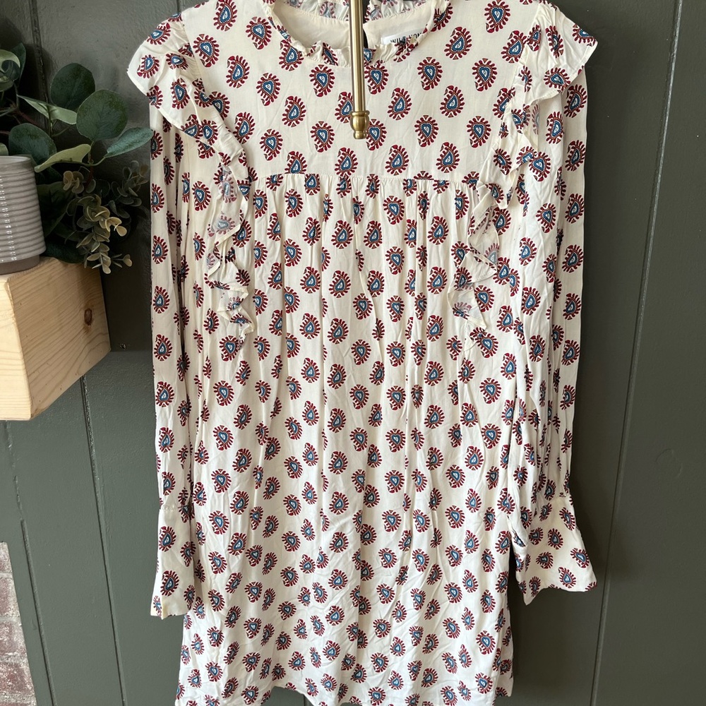 Floral Kids Dress - Cream and Red